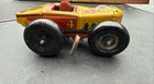 1930s Marx Tin Wind Up Racer #4 Race Car w/ Metal Wheels Estate Find Sold As Is