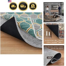 Non Slip Rug Pad 5x7 Feet, 4/25" Thick Felt Cushioned Rubber Rug Gripper Pad ...