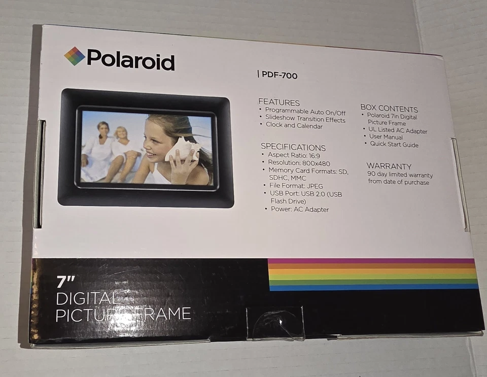 Polaroid 7" Hi-Res Digital Picture Frame PDF-700 Photo Memories  - Image 2 of 4