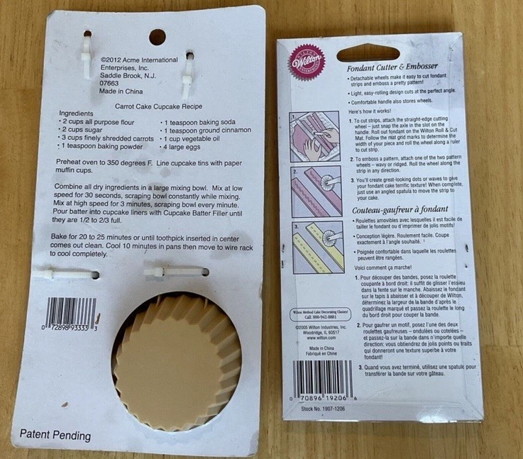 Wilton Fondant Cutter & Embosser Cake Decorating Tool & Acme Cupcake Filler. New - Image 4 of 4