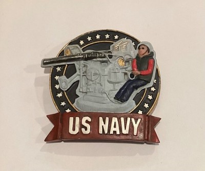 USN United Stated Navy Sailor Machine Gun Resin Fridge Magnet TS1
