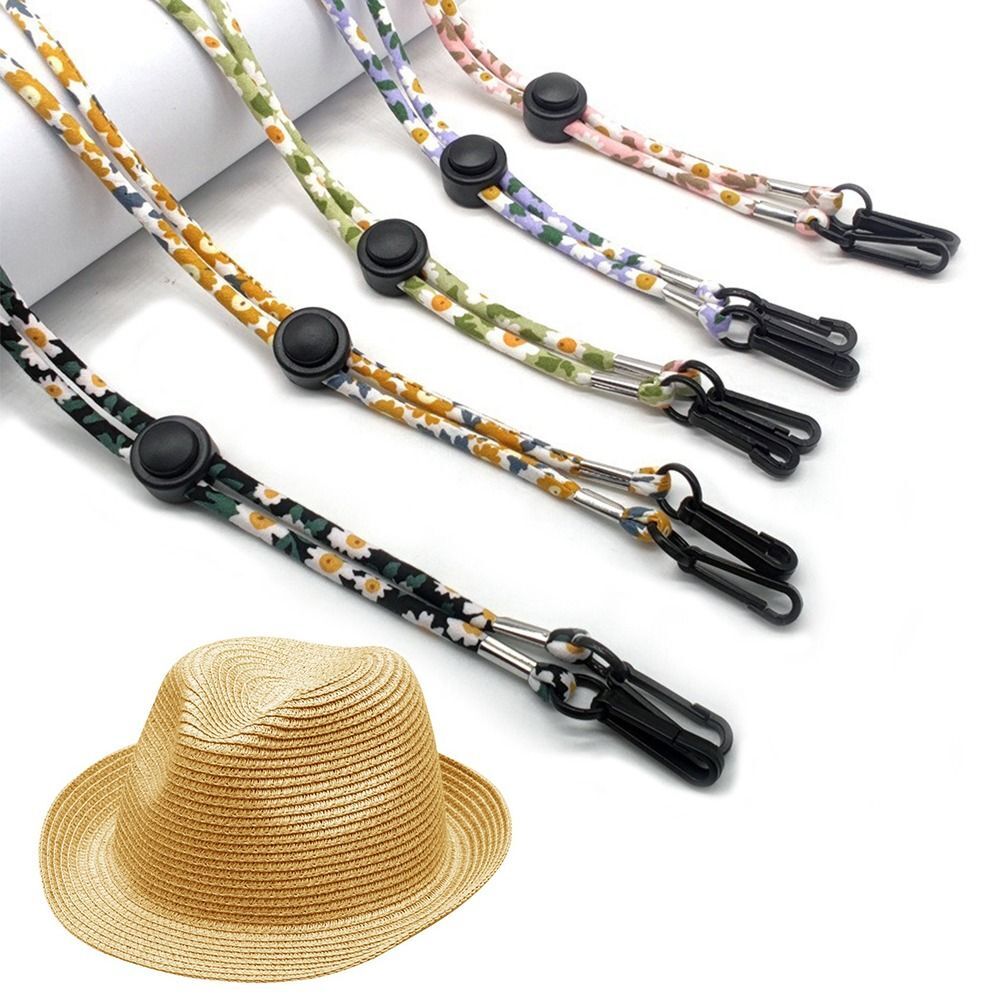 APL Cappello due ganci mento cordoncino fantasia floreale cappello vento corda fitta cappello sole
