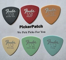 FENDER 346 DURA TONE Guitar Picks one of each pick 6 TOTAL #83