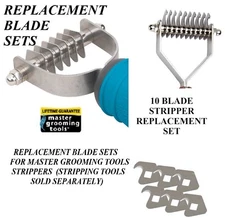 REPLACEMENT BLADES SET FOR MASTER GROOMING TOOLS  Coat Stripper 10 Blade