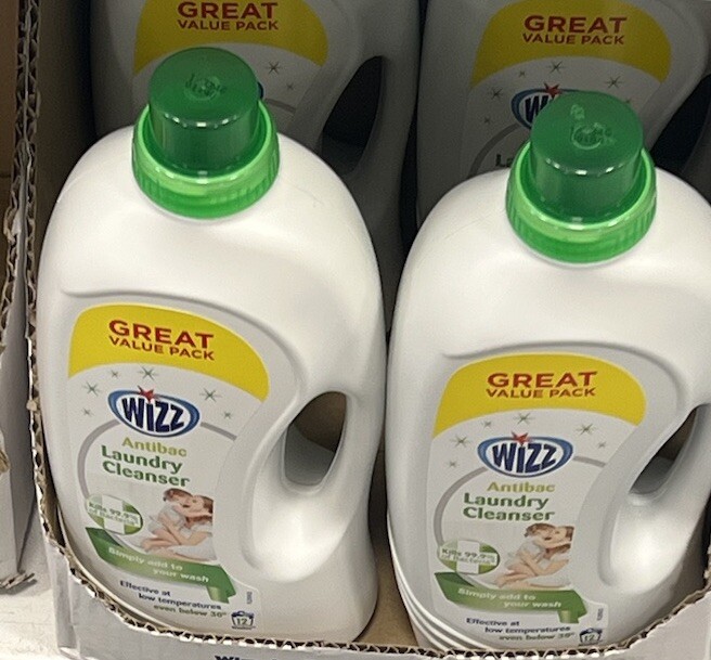 WIZZ Anti Bac Laundry Cleanser Kills Bacteria On Clothes Great Value 1.5L eBay