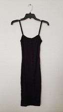 Urban Outfitters Dress New Size Small XS Bodycon Ribbed Button Black Basic