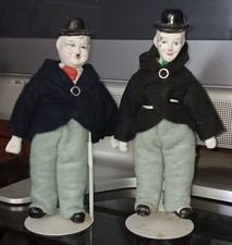 Vintage 10" 'Laurel and Hardy' hand painted porcelain character dolls