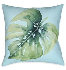Laural Home Tropical Palm Tree Leaves I Indoor Decorative Pillow, 18"x18"
