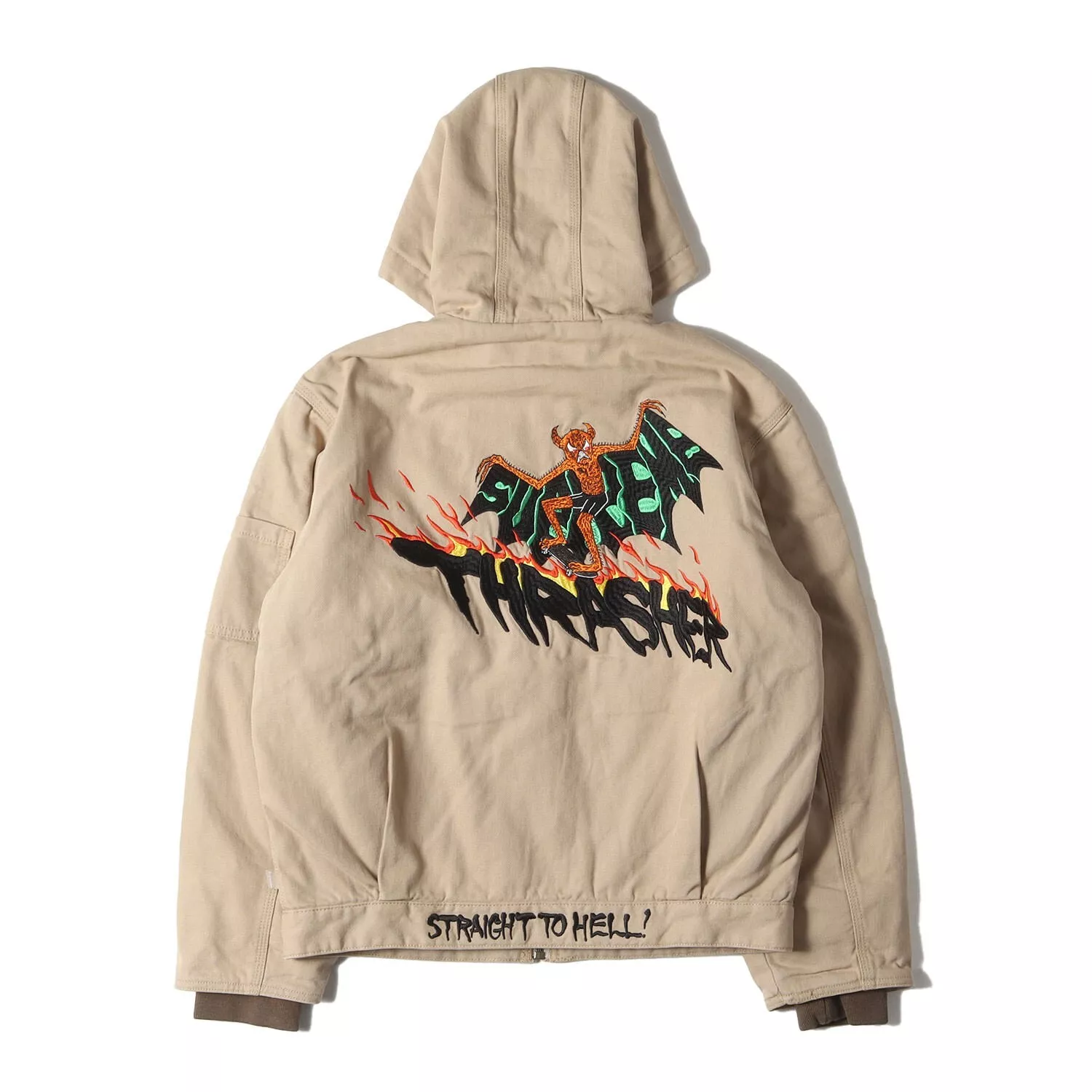 Veste de travail toile broderie graphique Supreme 24AW THRASHER NECK FACE beige S