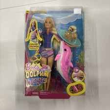 Barbie Dolphin Magic Snorkel Fun Friends Doll #FBD63 - HTF New