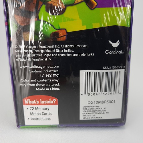 Nickelodeon Teenage Mutant Ninja Turtles Memory Match Gioco Cardinale NUOVO - Foto 8 di 10
