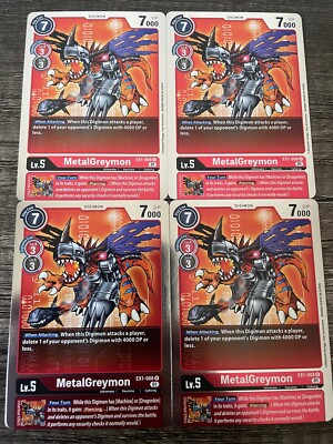 x4 MetalGreymon EX1-008 R Playset Digimon TCG Classic Collection