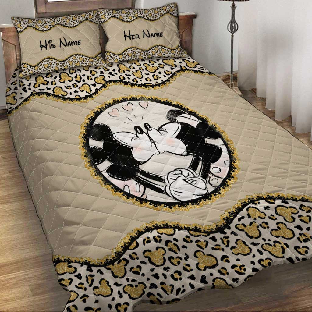 Personalized Valentine Mickey Kiss Minnie Better Together 3D Bedding Set