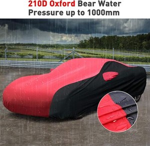 Red & Black Car Cover UV Resistant For 2005-2013 C6 Corvette