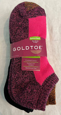 NWT GOLD TOE FASHION SPORT COLORFUL NO SHOW SOCKS - 3 PACK