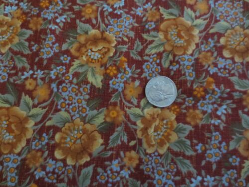 4303. Benartex MANOR PARK Rust FLORAL Cotton FABRIC - 42" x 3-1/4 yds.