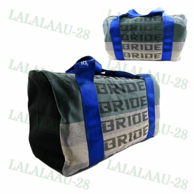 GYM BAG WITH BLUE HARNESS STRAP GRADATION SEAT CLOTH JDM BRIDE RACING DUFFLE New