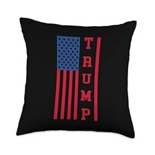 Tee Republicans Red and Blue Trump American Flag Throw Pillow, Multicolor 18x18