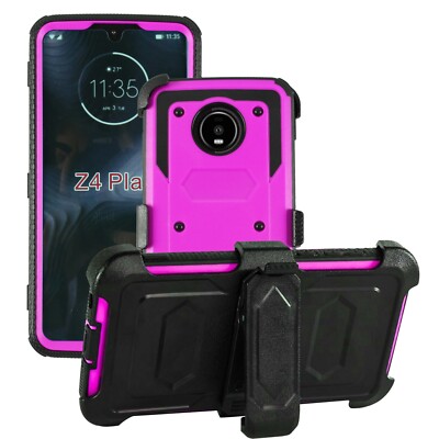 For Motorola G6 G7 G8 E4 Z2 Z4 Z3  Shockproof Armor Clip Bracket Holster Case