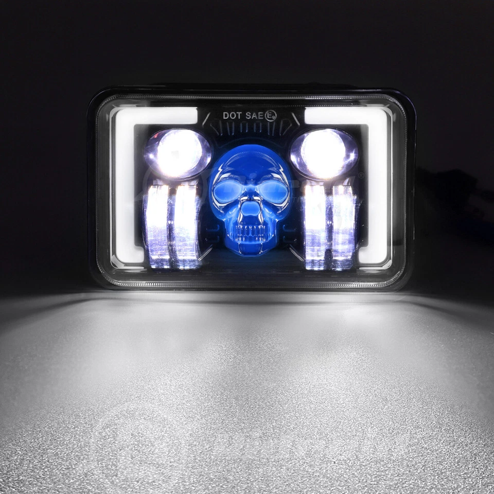 4 peças 4x6"" faróis LED RGB feixe selado Hi-Lo para Peterbilt Kenworth T800 W900 - Imagem 3 de 4