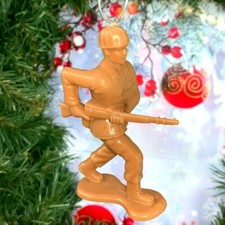 LARGE OVER SIZE 4" Tan Version Green Army Men Man Custom Christmas Tree Ornament