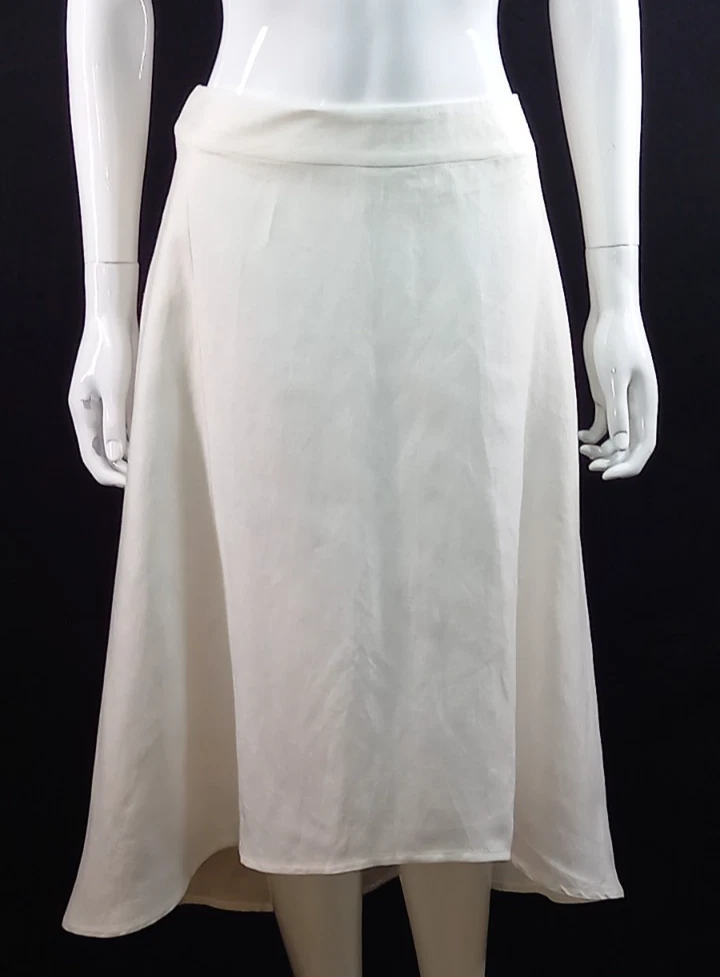 Autograph Luxury Linen Blend White Asymmetrical Hem Skirt NEW UK 12 EU 40