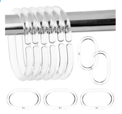 Duschvorhangringe 24 Stück Kunststoffhaken C-Form Duschvorhanghaken Ring