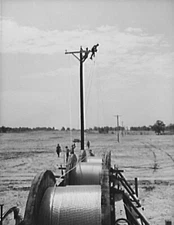 8" x 10" 1942 Photo Fort Knox. Electric power line construction