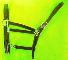 NEW High QUALITY Double Stitch TOOLED Leather HORSE Halter~RANCH Show~Amish Made