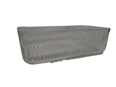 Vintage Ribbed Loaf Style Casserole Dish, Clear Glass 8.75 ''L x 5 ''Wx3''H