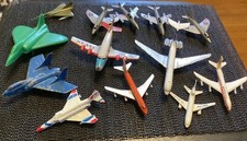 Vtg HONG KONG/Japan Metal Diecast /Plastic Airplane Plane Jet Aircraft 13pc Lot