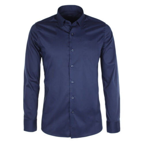 Camicia da Uomo Slim Fit Cotone Elasticizzata Manica Lunga Bianca Elegante L XL - Foto 10 di 52