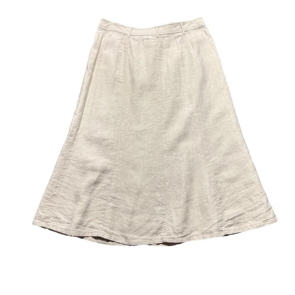 Falda Columpio Charter Club 100% Lino Larga Talla 12P Foto 2 de 4