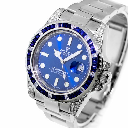 Rolex Submariner 40mm Steel Custom Blue 