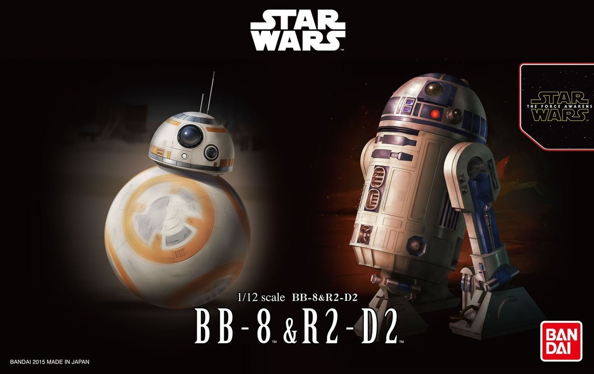Star Wars BB-8 & R2-D2 1/12 scale Plastic Model Kit Figure The