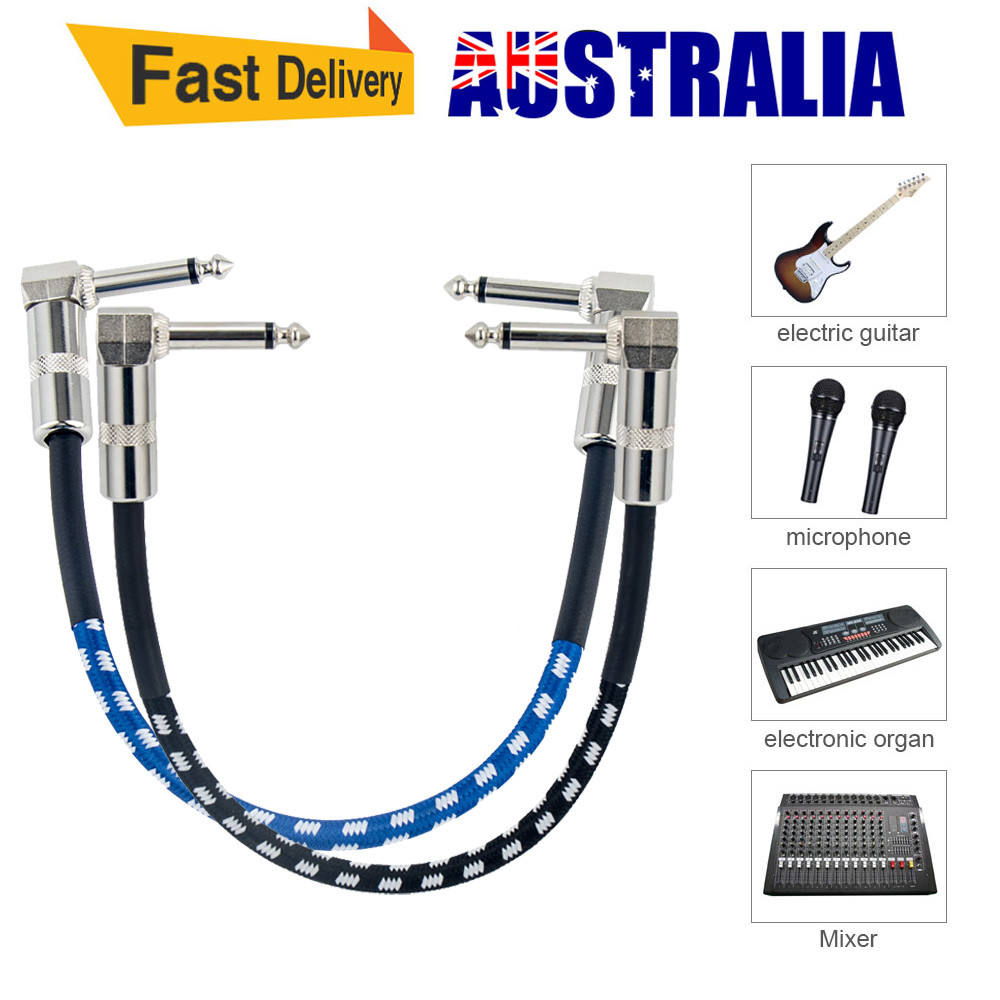 Low Noise Guitar Effect Pedal Board Patch Cable Leads Cord Right Angle