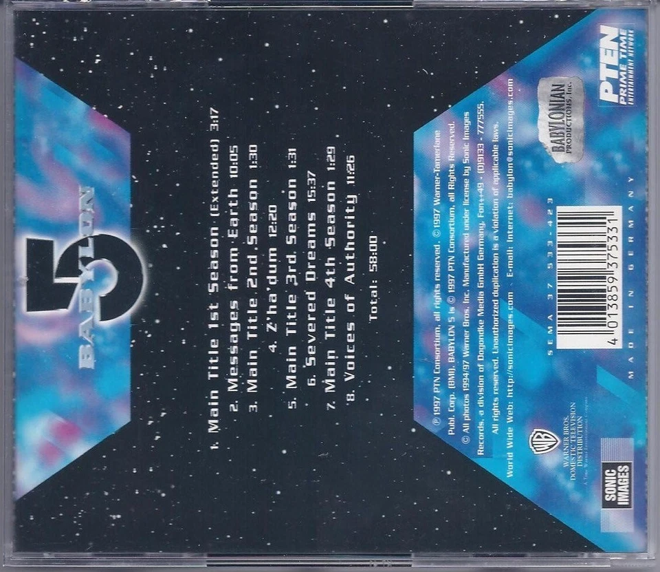 Christopher Franke – Babylon 5 Volume 2: Messages From Earth / Sonic Images CD - Bild 2 von 2