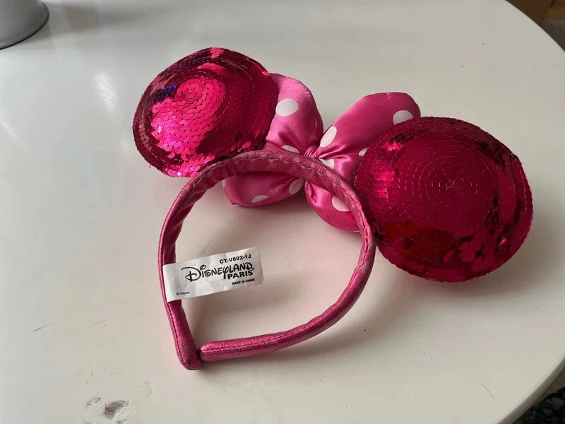Minnie Maus Mouse Ohren Haarreifen pink Pailletten Disneyland Paris - Bild 2 von 3