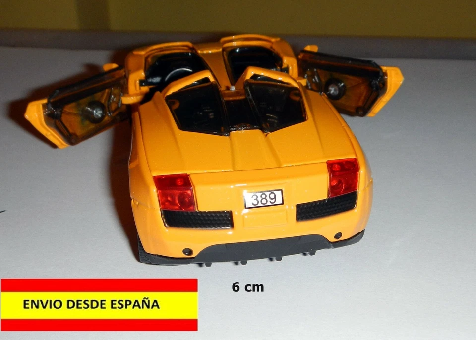 COCHE A ESCALA 1/30 DE METAL LAMBORGHINI GALLARDO LUCES SONIDO EFECTO BACK RUN - Imagen 2 de 4