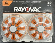 Rayovac Size 13 Hearing Aid Batteries 32-Pack 03/2025 NEW IN PACKAGE FAST SHIP