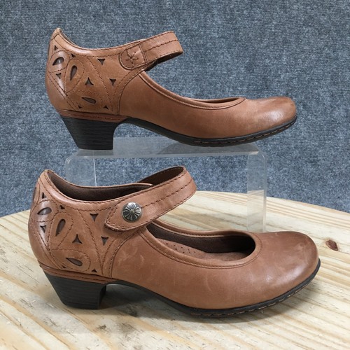 Rockport Cobb Hill Shoes Womens 6M Abbott Ankle Strap Brown Leather Block CG8442 - Picture 2 of 18