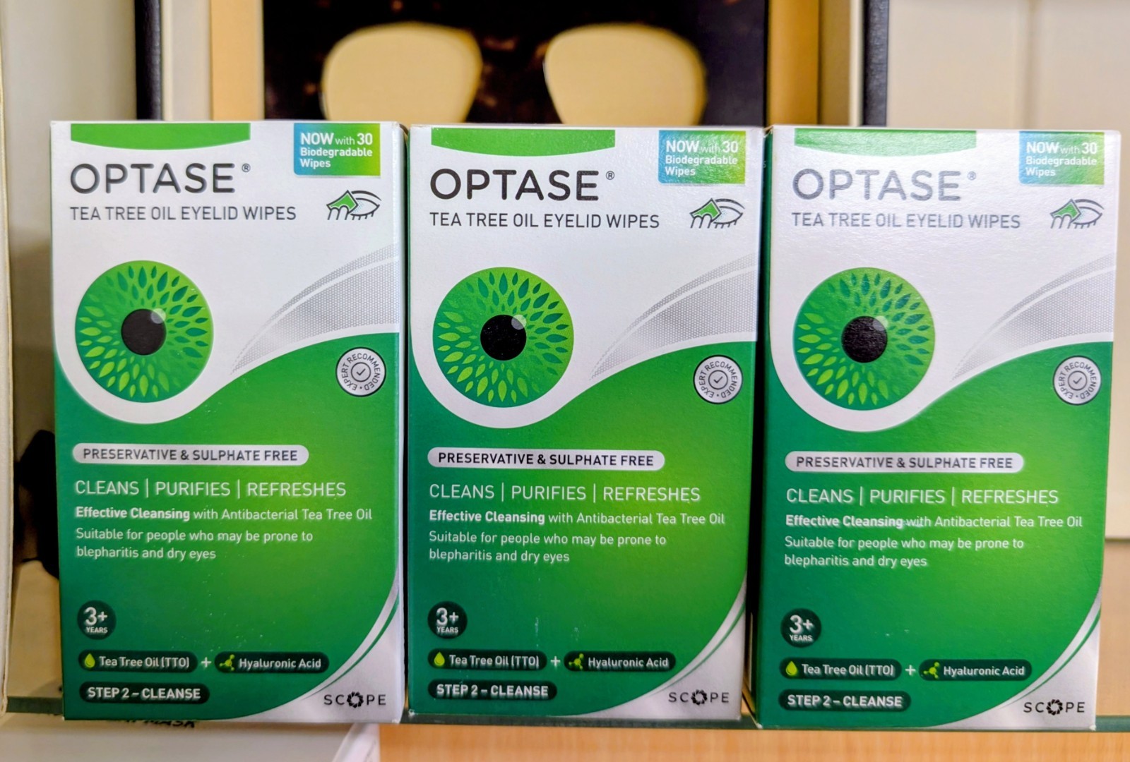 SALE 3x Optase Tea Tree Oil Eye Lid 30 Wipes Preservative Free Blepharitis & MGD
