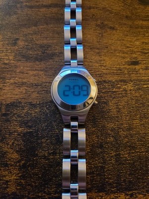 Fossil F2 Ladies Watch ES-9112 Stainless Blue Face. New Battery Works. 