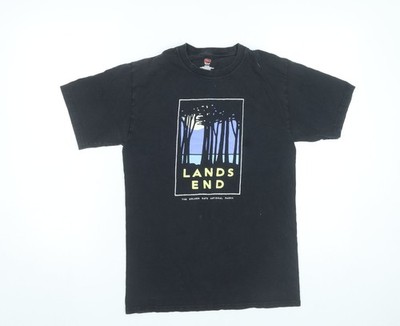 Hanes Herren T-Shirt schwarz Grafik Small Natur Outdoor Vintage