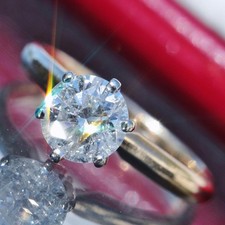 14k yellow gold engagement ring 1.04ct natural diamond solitaire 2.5gr size 5.25