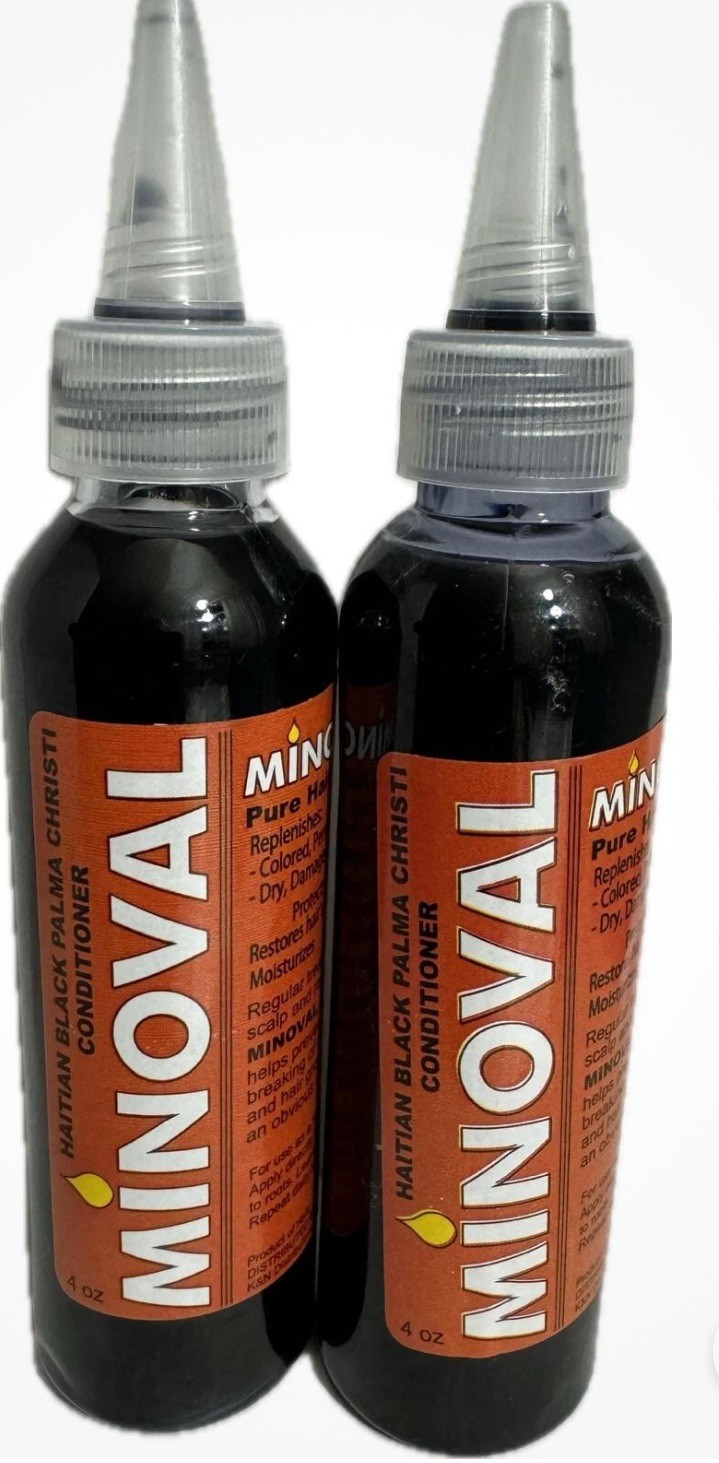 100% Pure Putr Haitian Palma Christi Oil  2 Bottle 4 0z Each