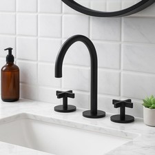 Matte Black Bathroom Faucet, Indare 8-inch Brass Universal Size,