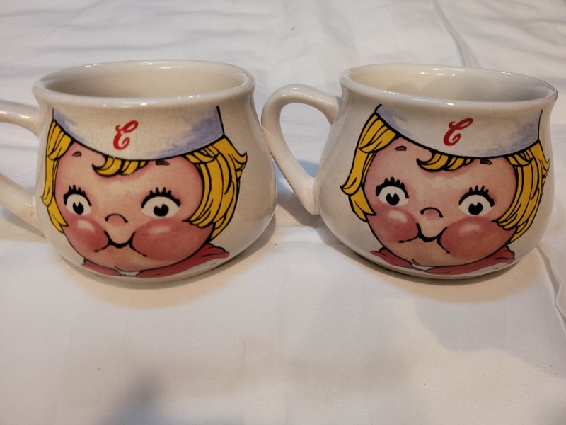 Vintage Campbell’s Kid Soup 24 Oz Ceramic Soup Mug Bowl Cup 1998 Set of 2