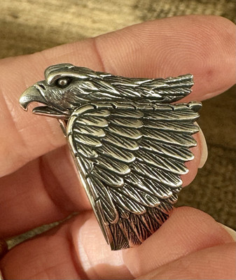 925 Sterling Silber Adler Ring Biker Punk Schmuck Größe 11,25