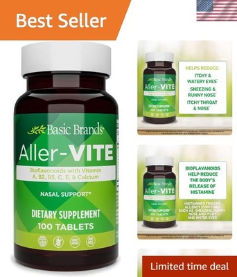 Aller Vite Nasal Support Tablets for Seasonal Allergy Relief, High Bioflavono...